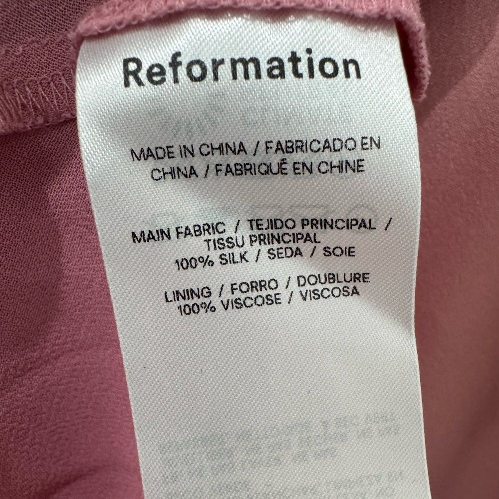 NWT REFORMATION Joana Silk Strapless Dress in “Rose Petal” pink - Picture 9 of 12